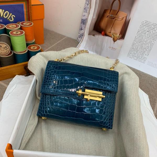 Hermes Verrou 17 Shiny Allligator Vert bosphore GHW